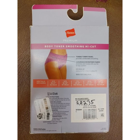 Women's 4pk Tummy Control Hi-Cut Underwear Hanes Premium Multicolored Large - Picture 8 of 9